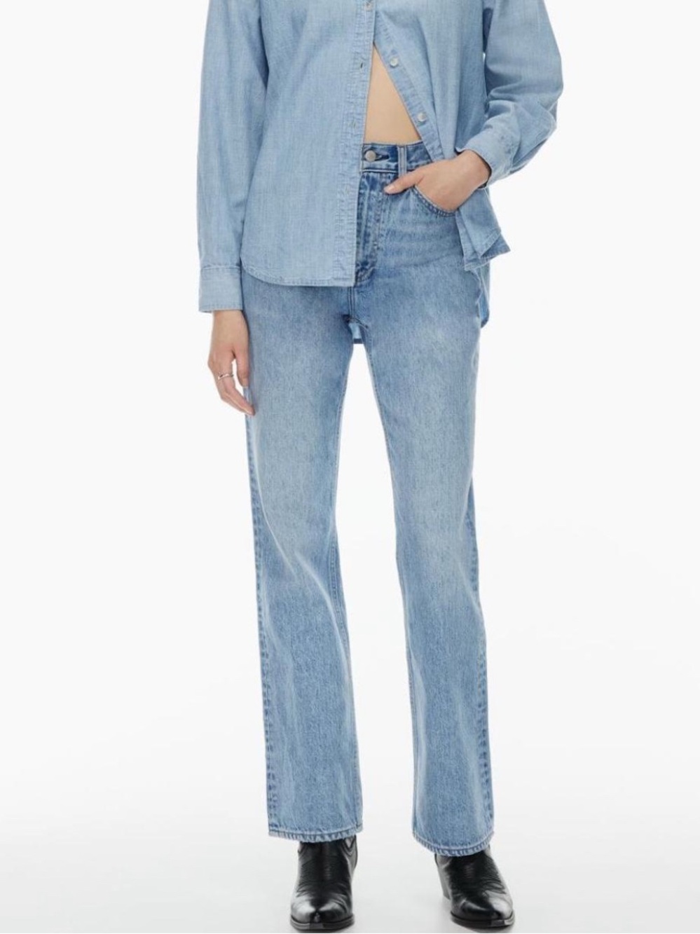Denim Forum “The Jane 70s Super High Boot Women’s Straight Leg Jeans - Blue